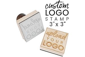 ExcelMark Custom Logo Stamp - Personalized Wood Rubber Stamp - Upload Your...