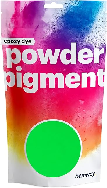 Hemway UV Fluorescent Bright Green Epoxy Dye Pigment Powder Colour Ultra-Sparkle Dye Metallic Pigments for Epoxy Resin Polyurethane Additive Tumblers Waterproof Mica Nano Particles - 100g