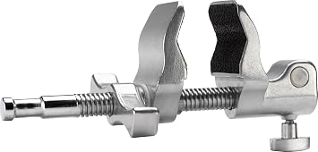 Kupo 4" Super Viser Clamp with Fixed Jaw Design, Hexagonal Receiver, and High Load Capacity for Mounting Large Accessories, Rigging Hardware, and Lighting Gear on Set KG602912