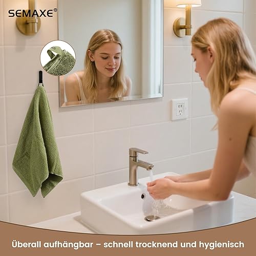 Vista 286 de SEMAXE - Juego de toallas de baño grises, 2 toallas de baño, 2 toallas de mano, 4 toallas faciales, toalla 100% algodón para baño, toalla suave