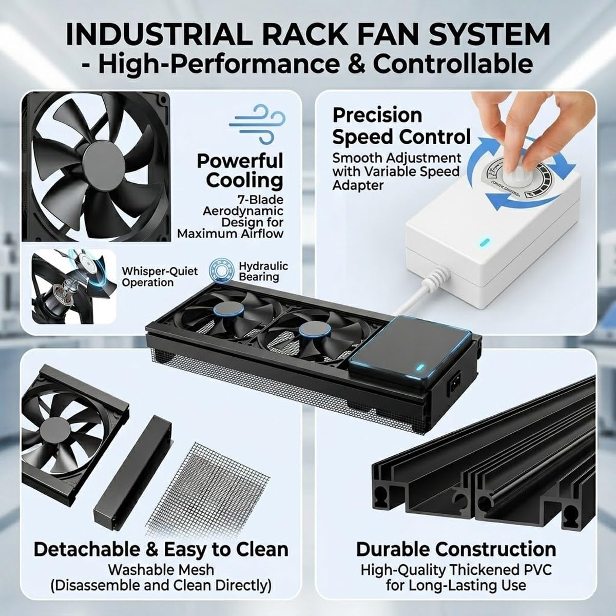 Vertical Window Exhaust Fan for Sliding Windows, Retractable Reversible Airflow Window Fan with Stepless Speed Control, Quiet No-Drill Window Fan for Bedroom Kitchen Office(42.1-46.1in)