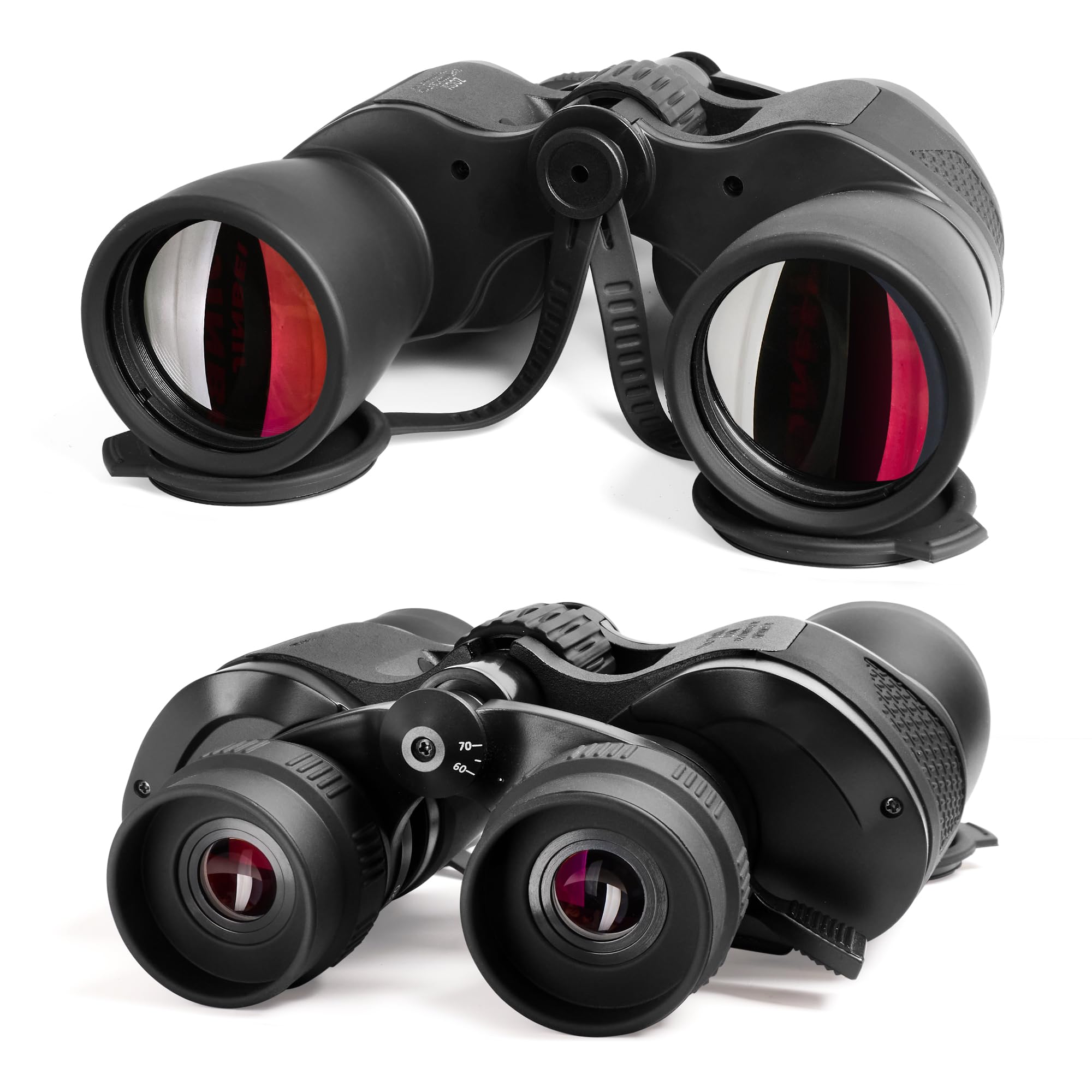 Jumelles Zoom 10–30x50 HD étanches pour Adultes | Revêtement Ambré Haute Transmission, Armure Caoutchouc Antidérapante pour Chasse, Observation Oiseaux, Randonnée, Concert