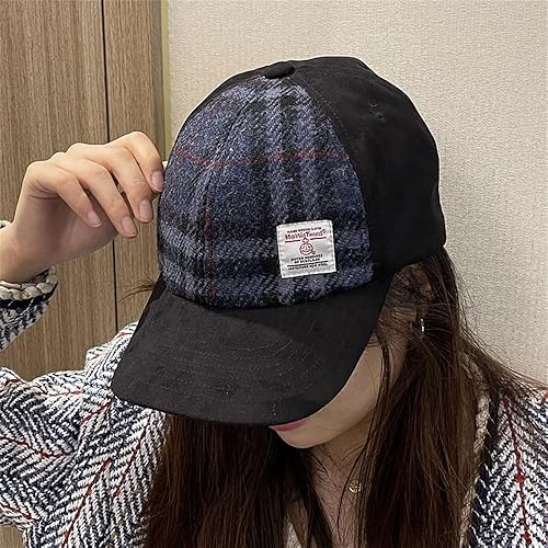 Miniatura 2 de TAILORMAP Gorra de béisbol Harris Tweed Gorra ajustable para hombre y mujer, 100% lana virgen pura