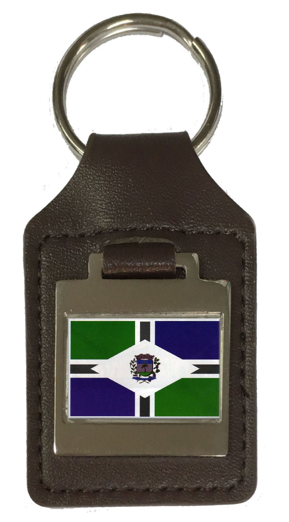 Llavero de cuero grabado Jarinu City Sao Paulo State Flag