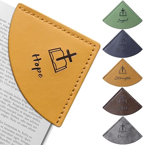 Miniatura 7 de 12 marcapáginas de cuero, marcadores para la Biblia, marcadores de esquina de página, marcadores inspiradores, regalos cristianos religiosos para