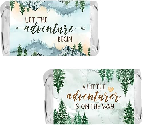 Little Adventurer Baby Shower Mini Chocolate Candy Bar Wrapper Etiquetas  Wilderness Adventure Awaits  45 unidades