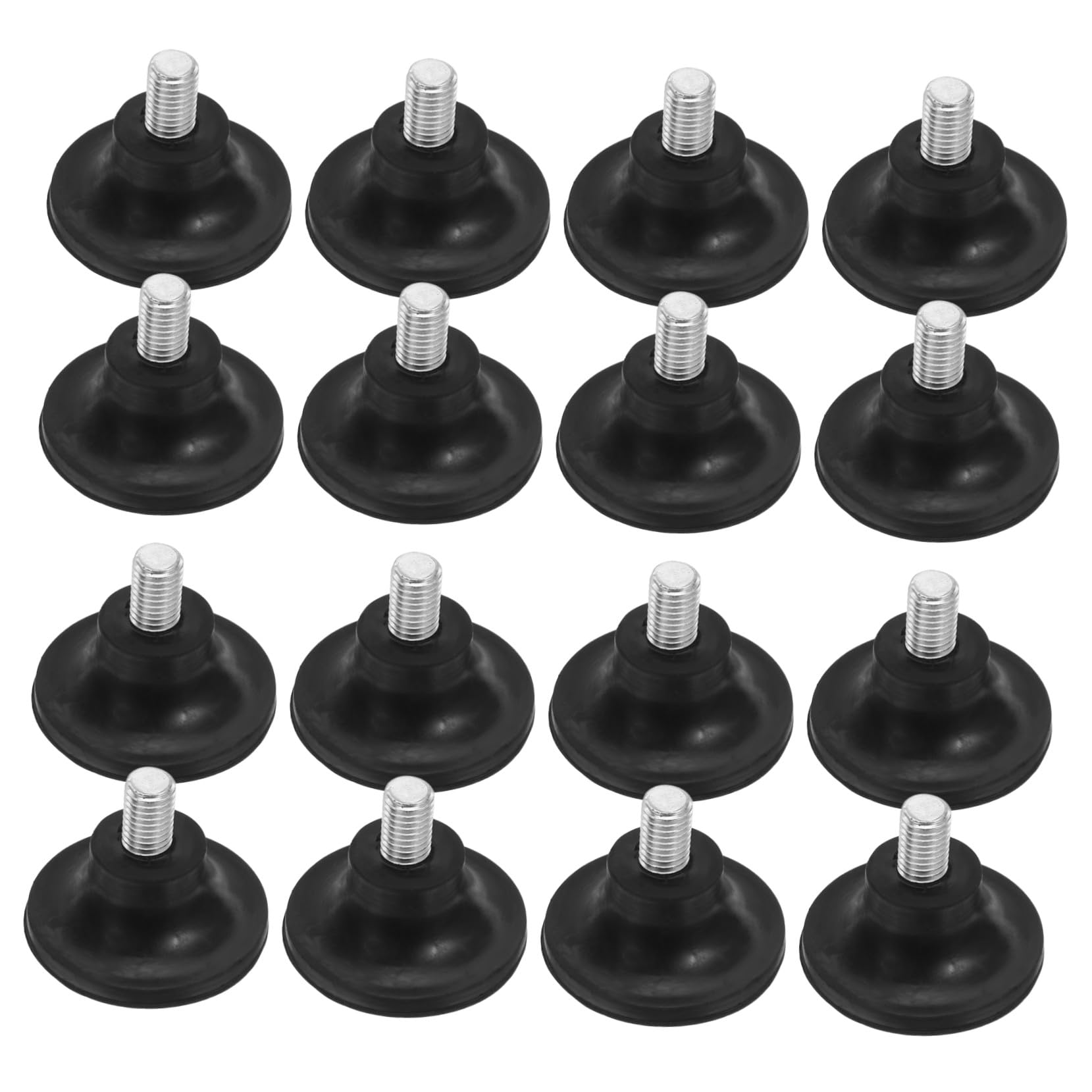 12 Stück Teiliges Schraubbare Gummifuß-Nivellierer Verstellbare Möbelbein-Pads mit Stoßdämpfung Rutschfest für Tisch Stuhl Schrank Sofa und Arbeitsfläche Geräusch- und