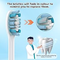 Vista 5 de Cabezales de cepillo de dientes de repuesto para cepillos de dientes Philips Sonicare con clic paquete de 10 cabezales de cepillo eléctrico