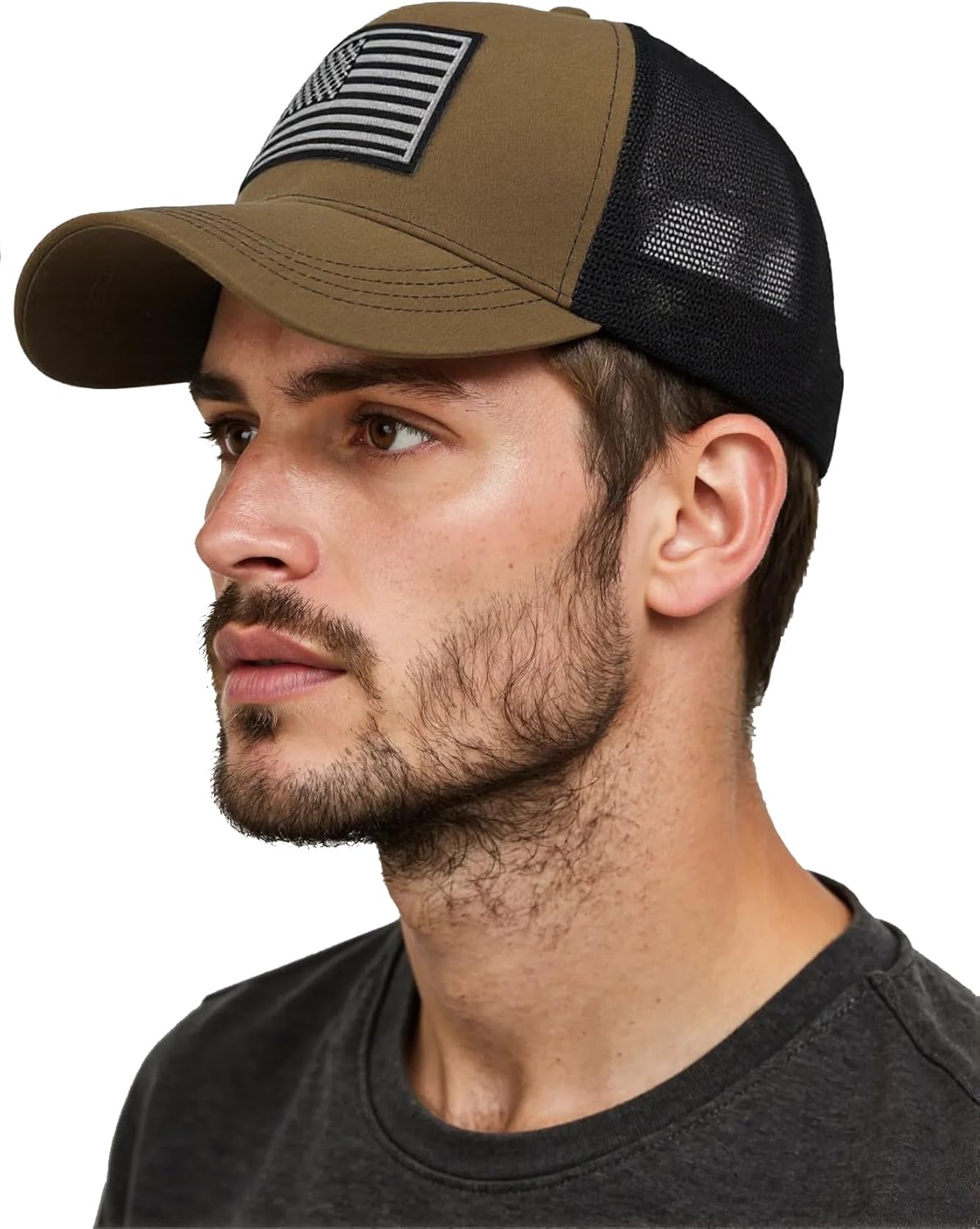 2 Pcs American Flag Hat,USA Baseball Cap for Men Women,Low Profile USA Plain Trucker Hat - Image 4