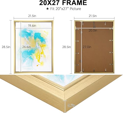 Vista 98 de GULETHUN Marco de fotos de 24 x 36 pulgadas, marco para póster blanco, decoración del hogar, marcos naturales de galería, formato horizontal