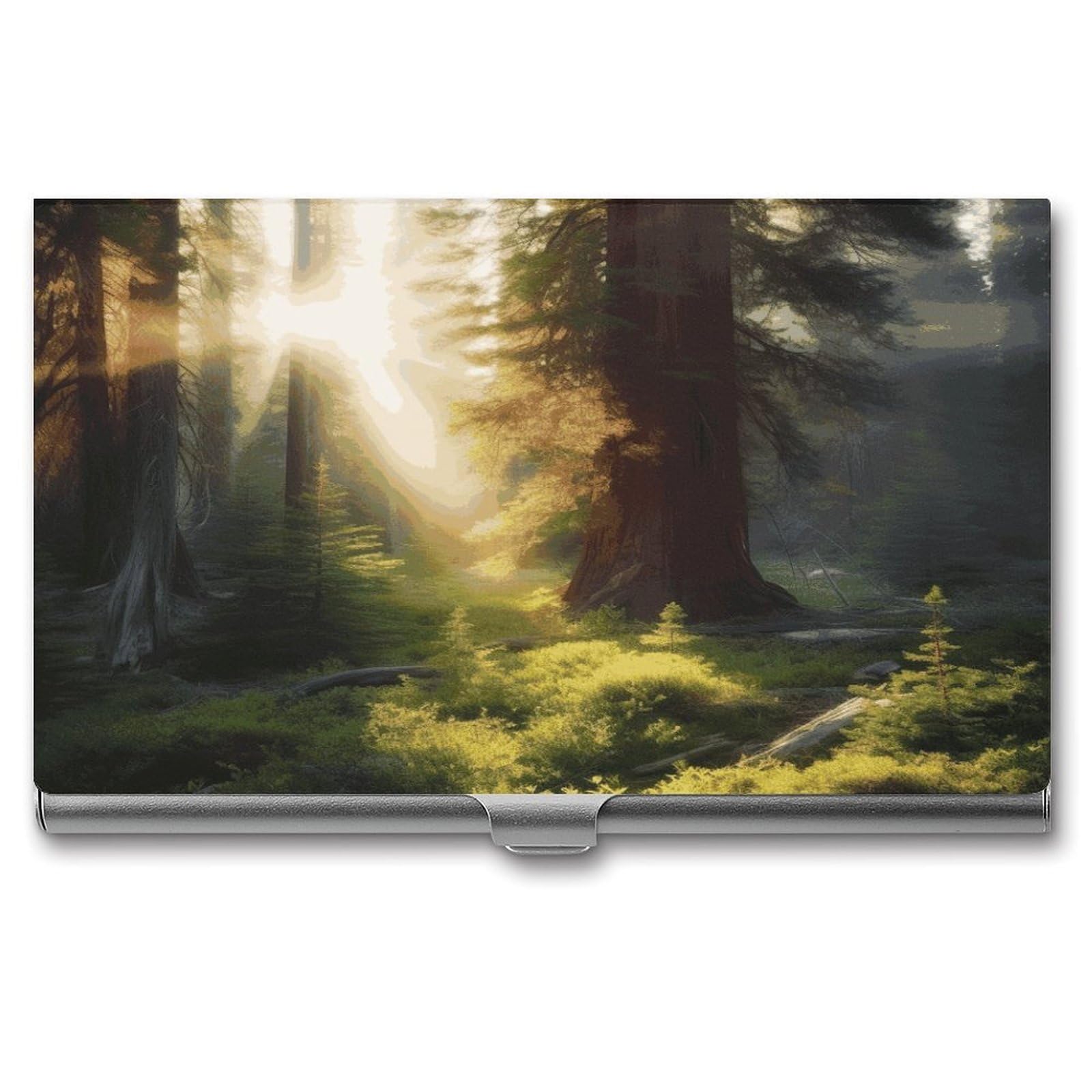 JTREHY Morning Sunlight in Wilderness Business Card Case Convenient to Carry Business Card Dispenser Durable Not Prone to Wear And Tear Business Card Holder for Men & Women