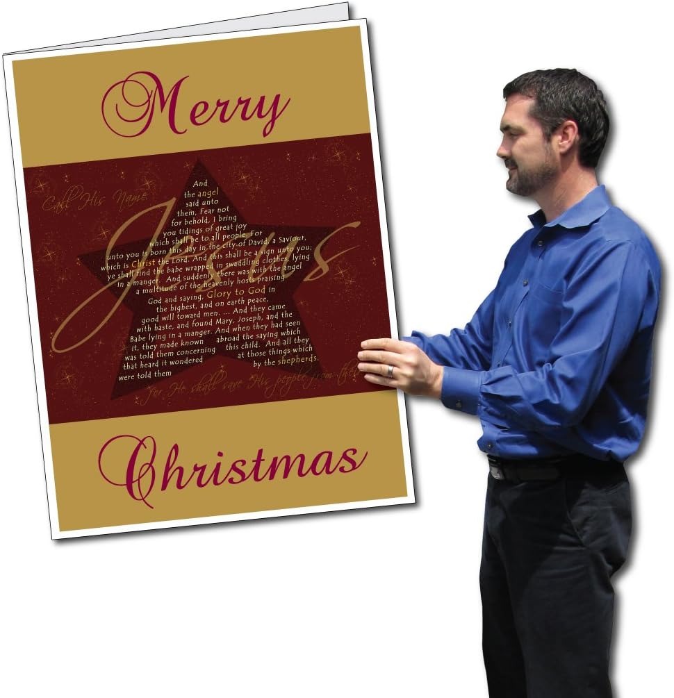 Jumbo Greeting Cards: Giant Christmas Card (Jesus), 2 feet x 3 feet Card with Envelope