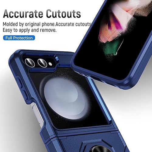 Miniatura 4 de Funda para Flip 5 Funda para Samsung Z Flip 5, con anillo (grado militar) Anti-caída, resistente funda protectora para Galaxy Z Flip 5 Case -