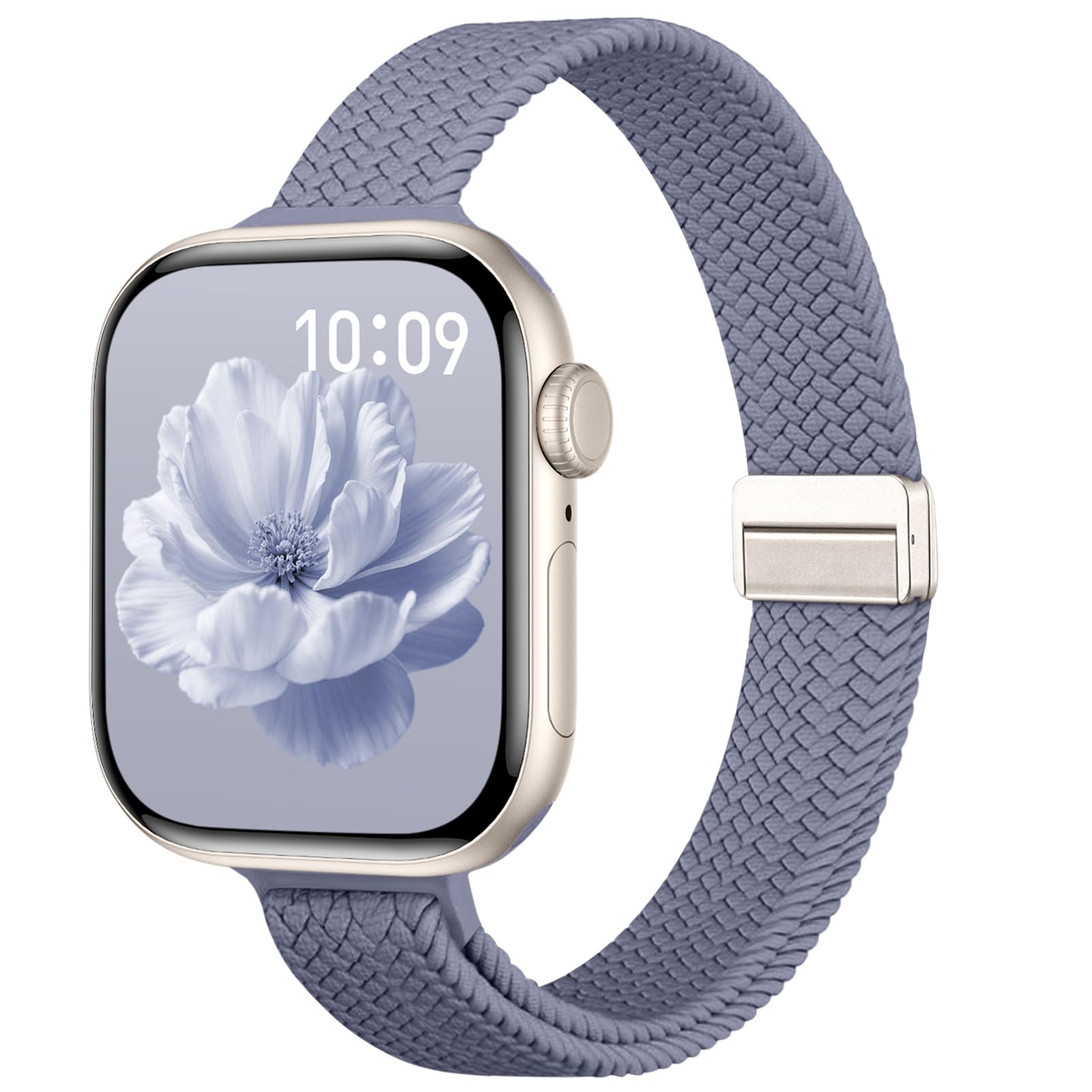 Slim Stretchy Band Compatible with Apple Watch Bands 40mm 41mm 42mm 38mm 44mm 45mm 46mm Women Men, Thin Elastic Nylon Sport Braided Solo Loop Magnetic Strap for iWatch Series 11 10 9 8 7 6 5 4 3 SE 2 — view 12