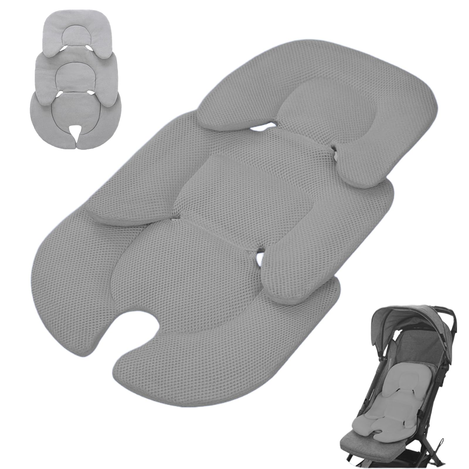 MeYuxg Inserte el Asiento Infantil, la Cubierta Universal del Bebé, la Cabeza y la Sesión con el Asiento del Bebé más Pequeño, del Automóvil y la Silla Alta (Gris)