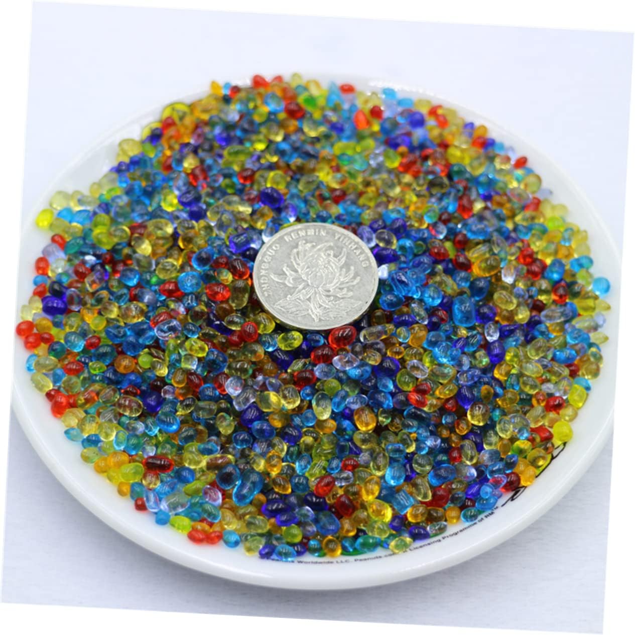 Cabilock 2pcs Glass Gravel Decor Fillers 3-5mm Glazed Stones Aquarium Decoration Fish Tank Ornament Stone Decor