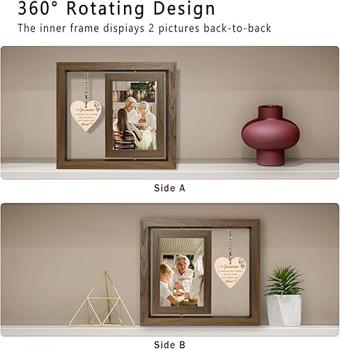 Miniatura 6 de Un nieto es alguien que alcanza tus manos pero toca tu corazón, marco de fotos para abuelos por primera vez, dos marcos de fotos de 4 x 6 pulgadas