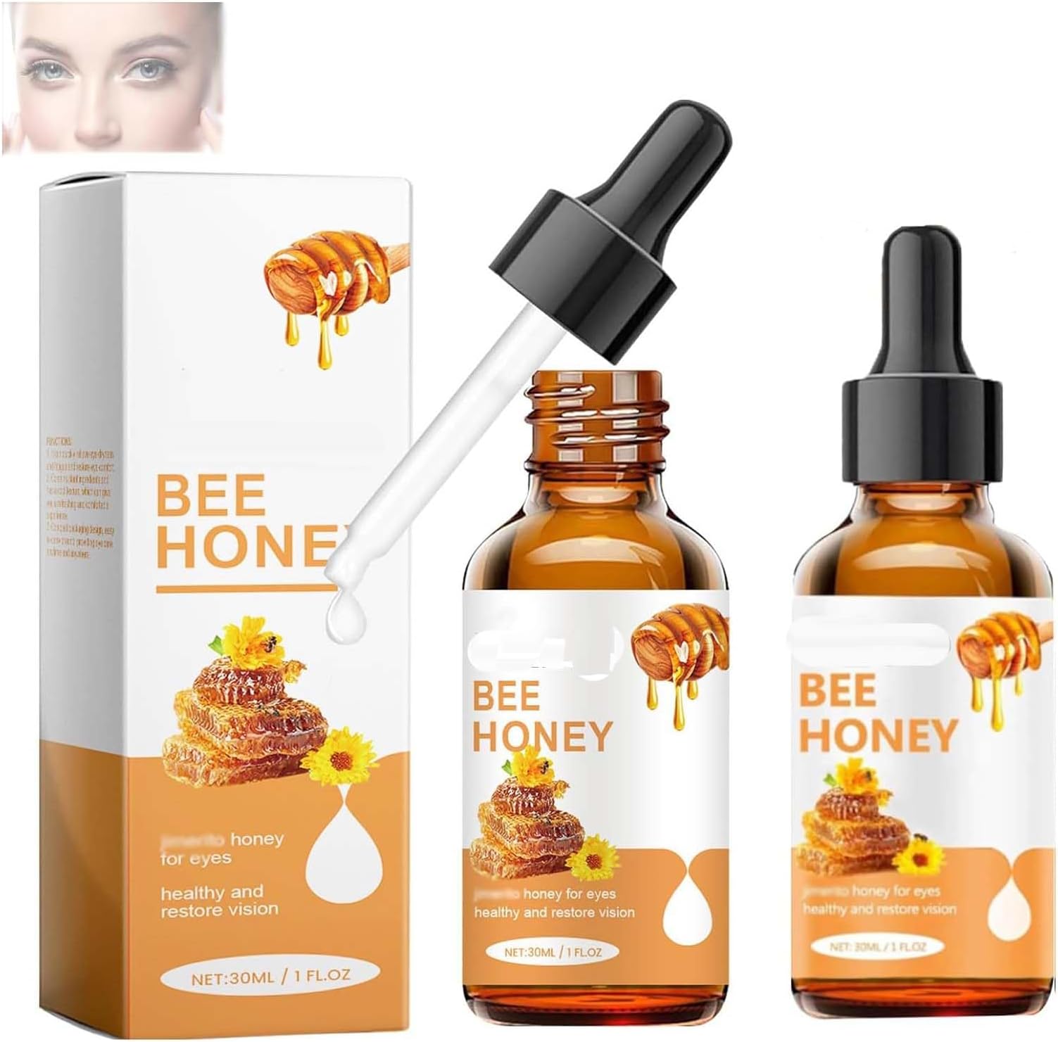 Jmerito Honey for Eyes, Jmerito Honey Eye Drops, Stingless Bee Honey Eye Drops,Jimerito Bee Honey for Eye,Jimerito Honey Eye Drops,Jimerito Honey for Eyes Organic Eye Drops (2PC)