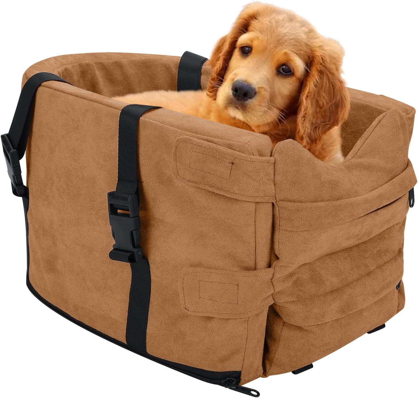 Dog Car Seat Pet Car Seat - Booster Seat ​for Small Dog Console Car Seat Interactive Dog Car Carrier with Safety Buckle for Fliptop…
