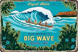 8 x 12 in Metal Tin Sign - Big Wove Kono Decorative Metal Tin Signs Cafe Beer Bar Decoration Plat 12:X8" Inches Wall Art Plaque Vintage Home Decor