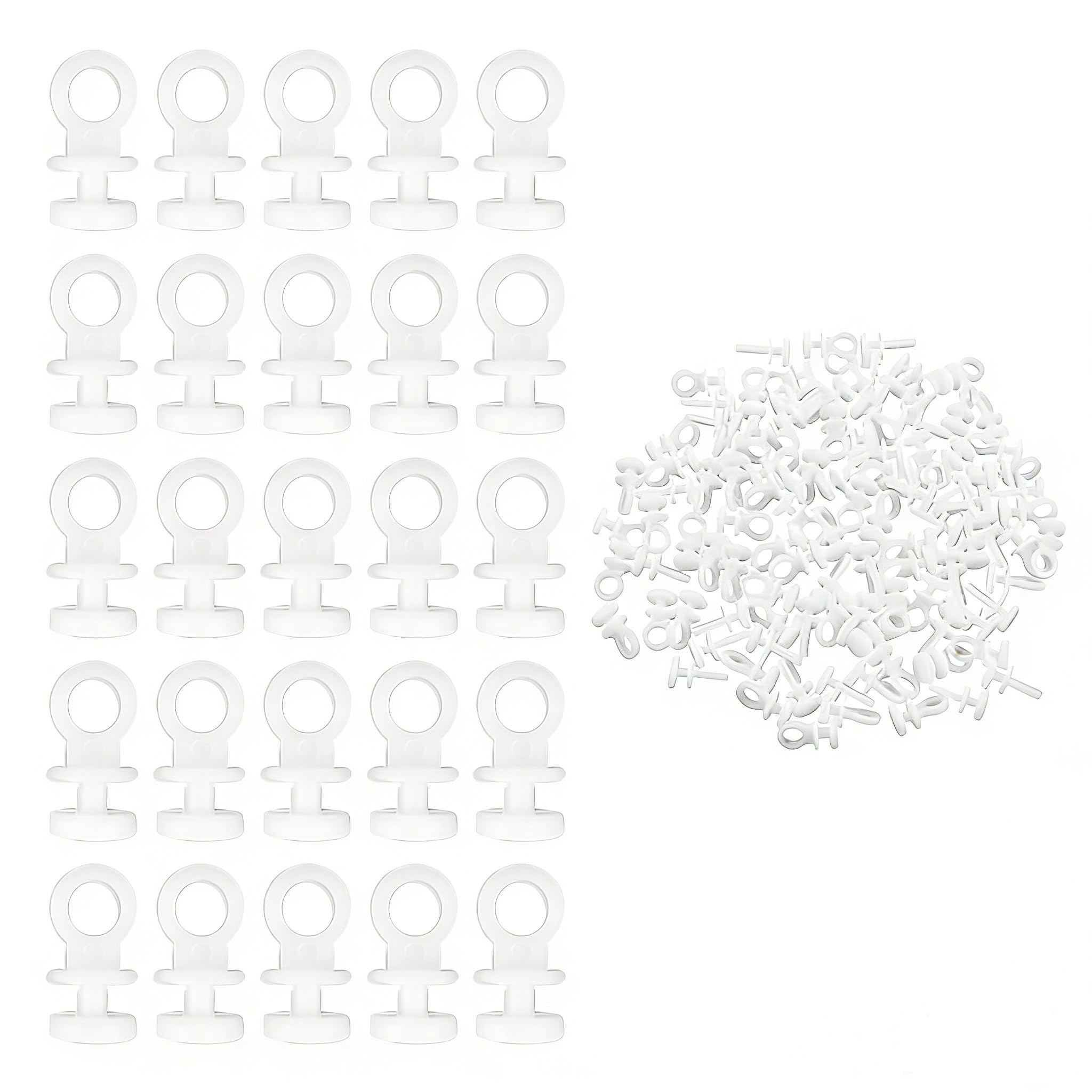 Ybccby White Curtain Hooks 100 Pcs Curtain Track Gliders, 9Mm Effortless Gliding Plastic Rollers Ceiling Curtain Rail Slider Hook Ceiling Sliding Curtains Glider Tracks Accessories For Windows Doors