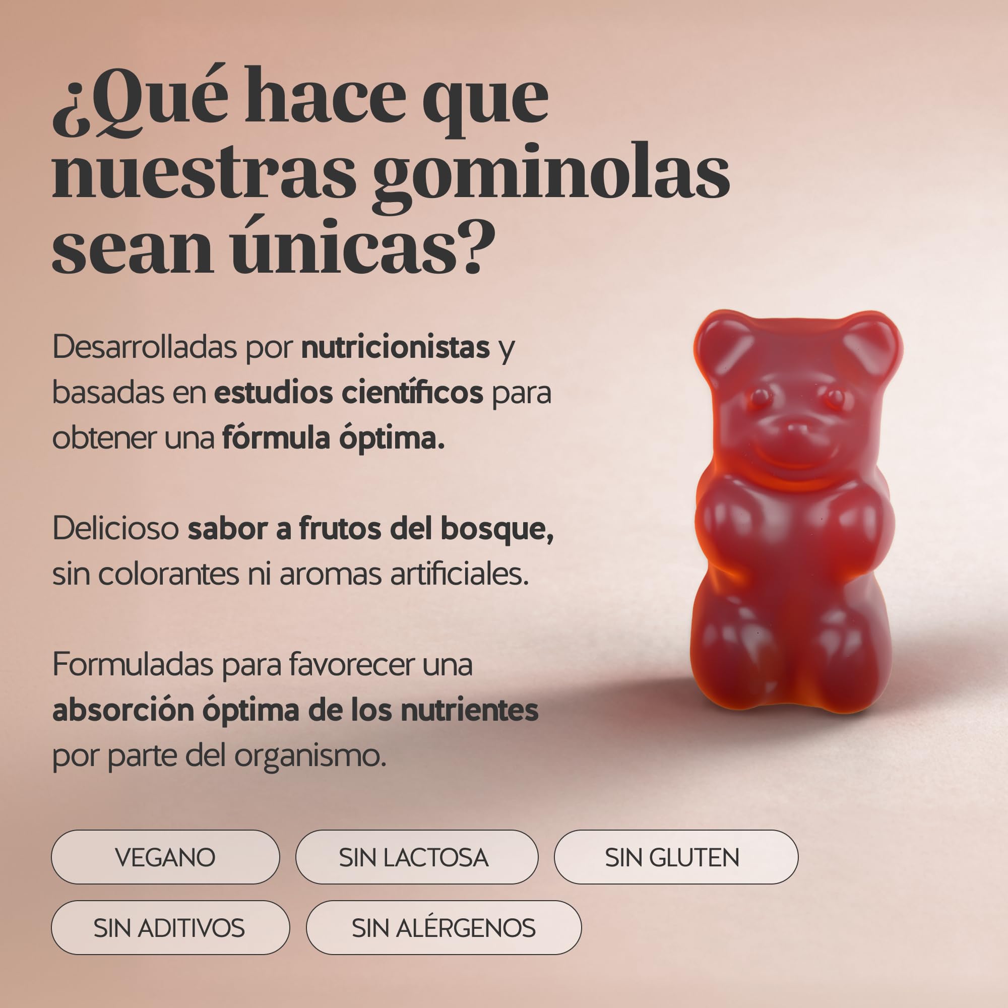 Gominolas Biotina Ah-mazing Hair Vitamin – Para el cabello, uñas y piel - 10.000 µg de Biotina, Zinc, Vitaminas B6, C, E e Yodo – 90 Unidades (3 meses), Vegana - Bears with Benefits