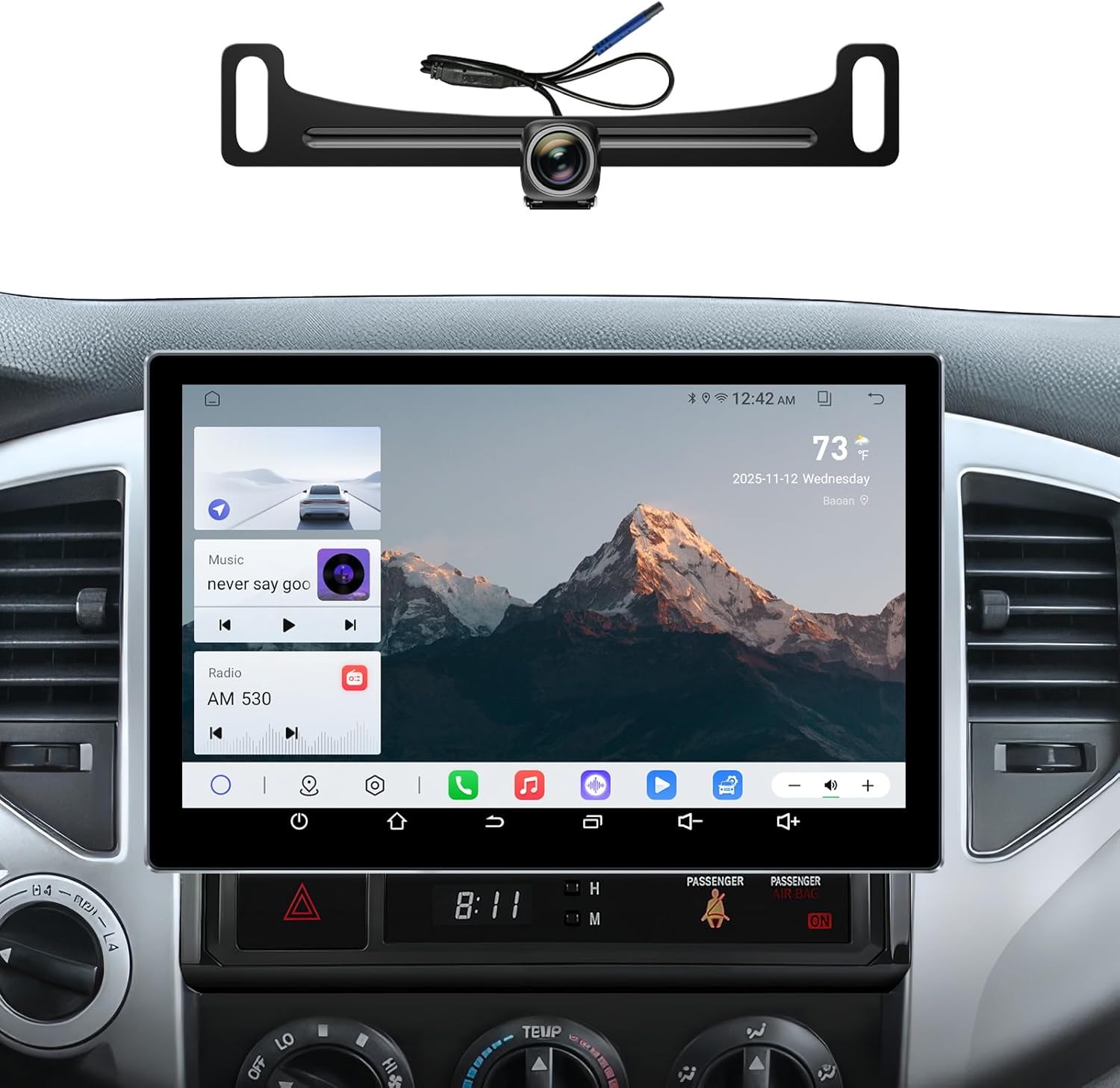11.5''Car Radio for Toyota Tacoma Stereo 2005-2015 with Wireless CarPlay & Android Auto/Android 13 /5G WiFi/TouchScreen/FM/AM/4GB RAM + 64GB ROM