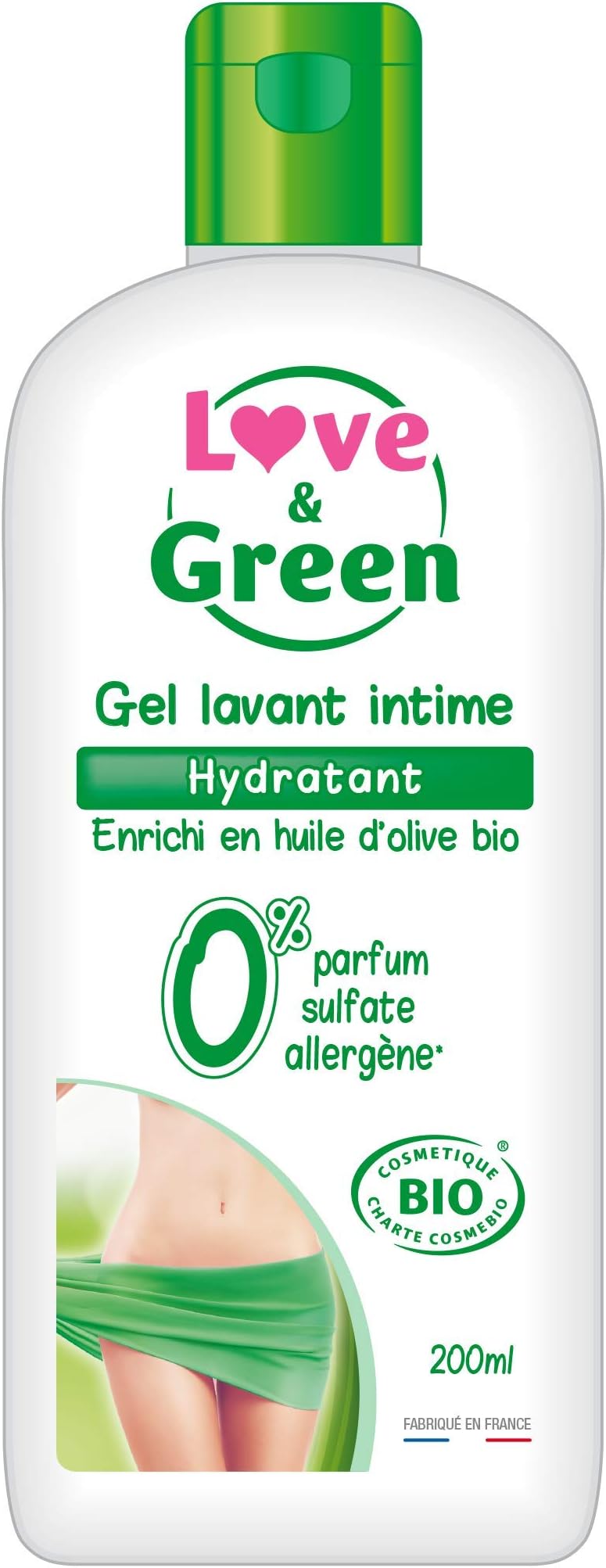 Organic Intimate Moisturising Washing Gel 200 ml - Made in France