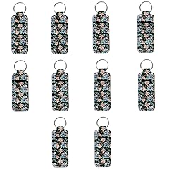 Dreaweet Chapstick Holder Keychain for Women Girls Slim Lipstick Sleeve Hand Wrist Lanyard Key Chain Set of 10