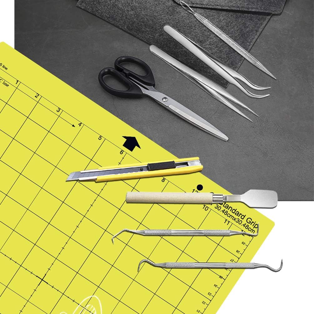 Craft Vinyl Weeding Tools Set, HIRALIY 15 Pcs Vinyl Weeding Tools Kit with 3 Pack 12" x 12" Cutting Mats for Cricut, Silhouette Cameos, Scrapbooking, Lettering, DIY Art Work Cutting : Arts, Crafts & Sewing