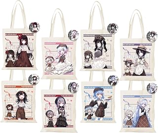 魔法少女ノ魔女裁判 トートバッグ 二階堂ヒロ 桜羽エマ 黒部ナノカ 橘シェリー グッズ エコバッグ ファスナー付き キャンバス製 肩掛け 手提げ 通学 通勤 非公式 (2)