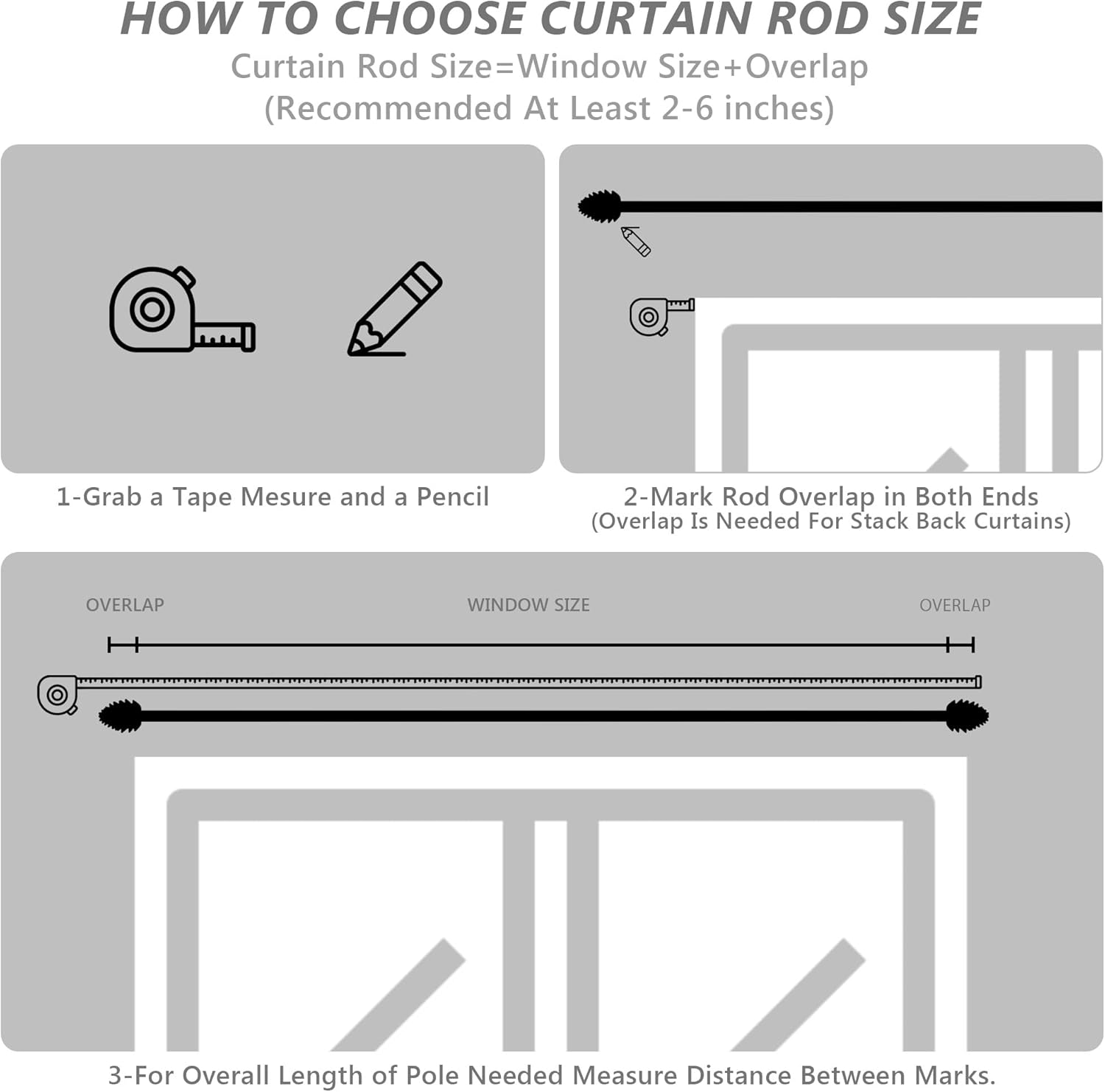 Silver Curtain Rods for Windows 66 to 120 Inches, 1 Inch Diameter Heavy Duty Single Curtain Rod, Adjustable Window Curtain Rod Drapery Rod with Decorative Finials thumbnail