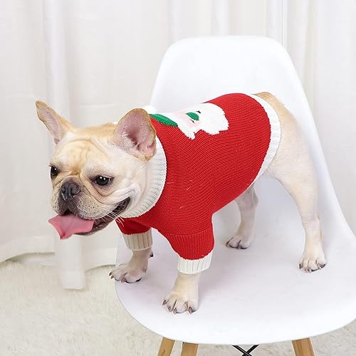 Miniatura 3 de Lawkul Suéter de Navidad para perro, ropa de gatito, suéteres de punto para cachorros, abrigo para mascotas, traje para Navidad, Papá Noel, Año
