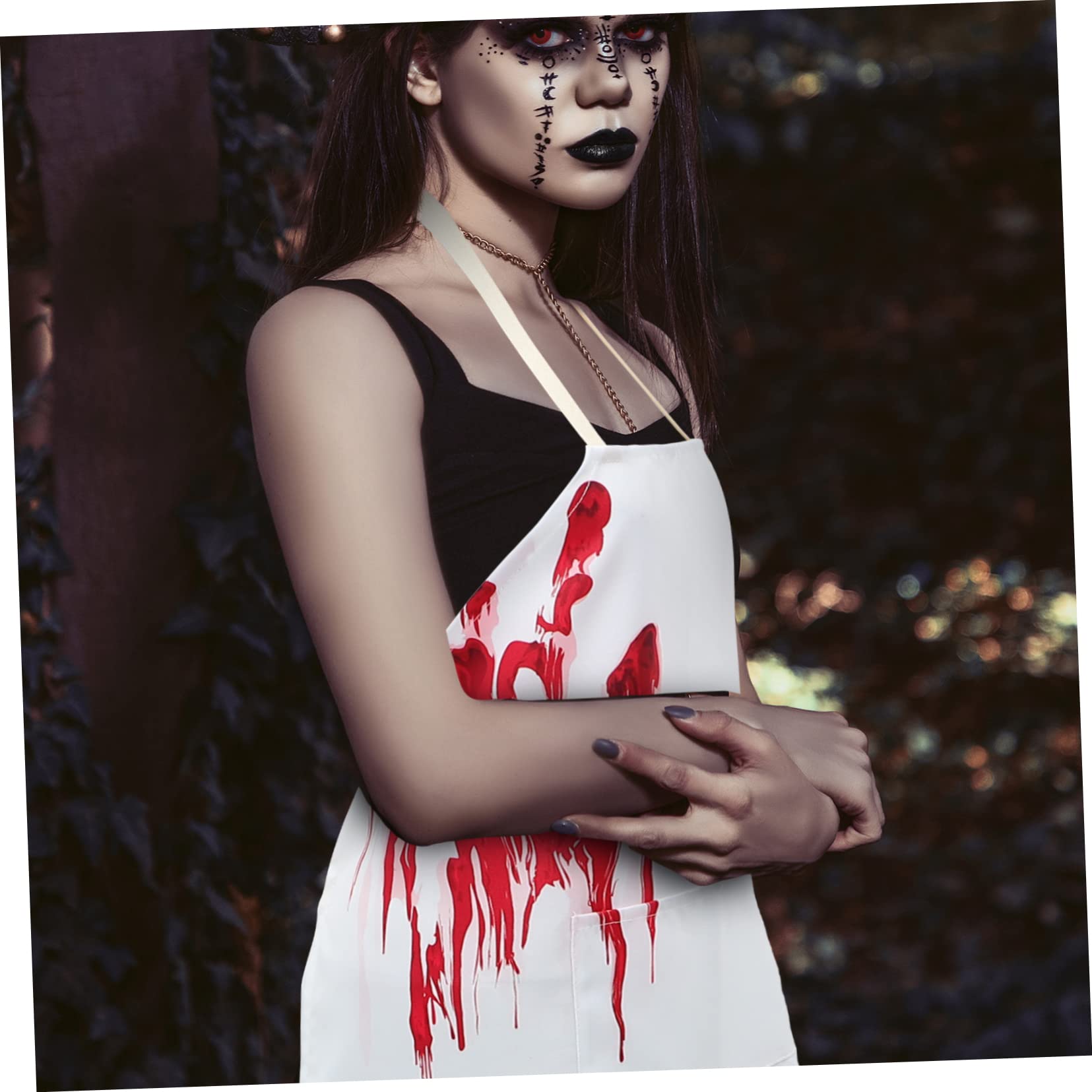 TOPBATHY 4 Piezas Delantal de sangre delantal de halloween espeluznante halloween accesorios disfraz de cocina de es de