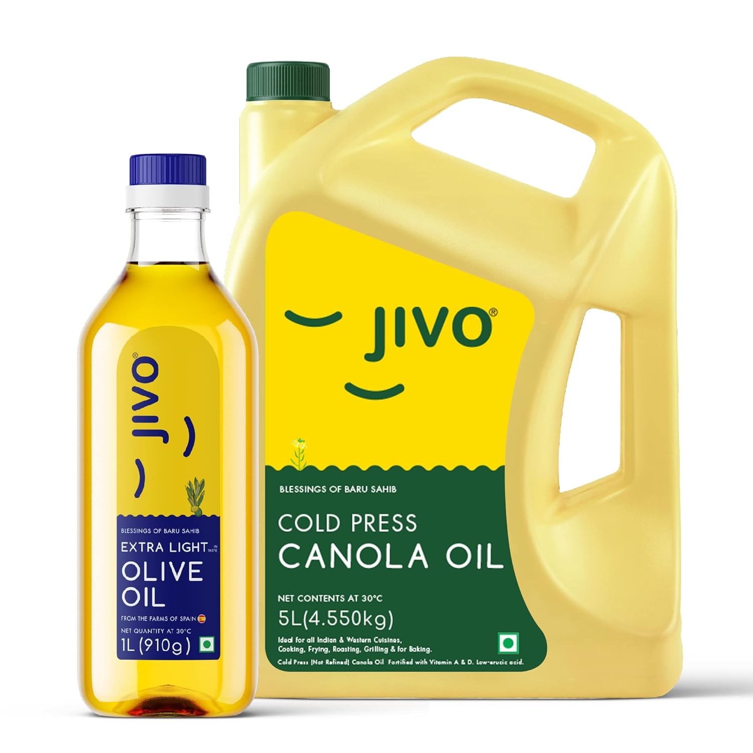 Jivo Canola Cold Press Edible Oil 5 Litre with Jivo Extra Light Olive
