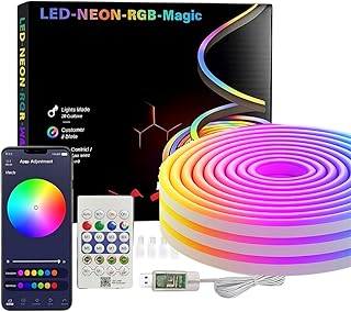 CELIGHT 16.4Ft (5M) Flexible Smart RGBIC Neon LED Strip Lights, Waterproof USB Powered Rope Light with App & Remote Control, Music Sync, RGB Strip, Home Decor, Gaming & Diwali Decoration Pack of 1