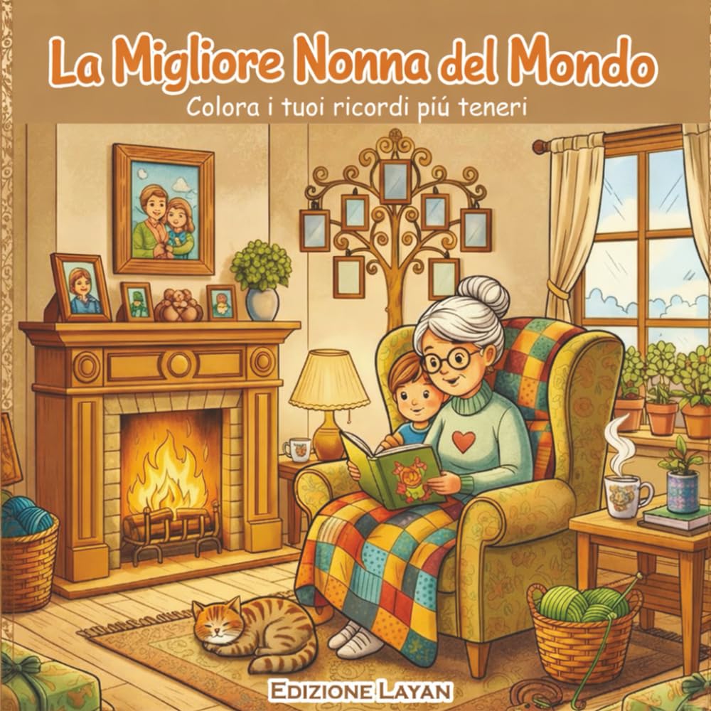La Migliore Nonna di Sempre: Libro da Colorare Emozionante per Bambini e Famiglia | 48 Disegni Rilassanti di Dolci Momenti con la Nonna, Cucina, Giardinaggio e Ricordi Preziosi | 21,6 x 21,6 cm