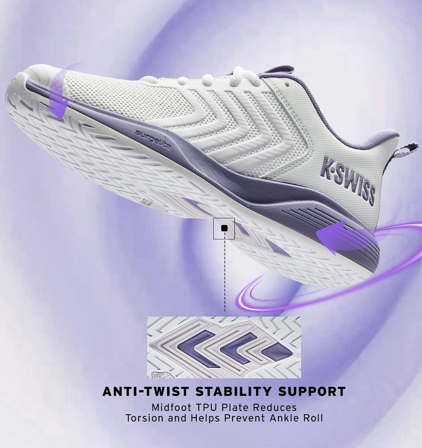 K-SWISS Women's Ultrashot Light Pickleball Tennis Shoe - Lightweight Court Shoes Lateral Movement Stable Support