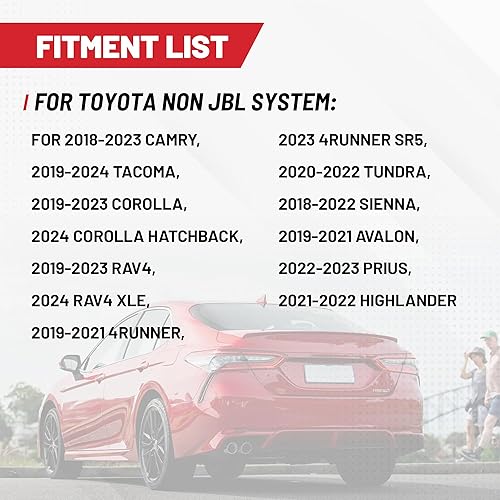 Miniatura 2 de RED WOLF Adaptador Conector de Arnés en T para Amplificador Subwoofer de Radio de Automóvil Compatible con Toyota Camry 2018-2023, Tacoma RAV4