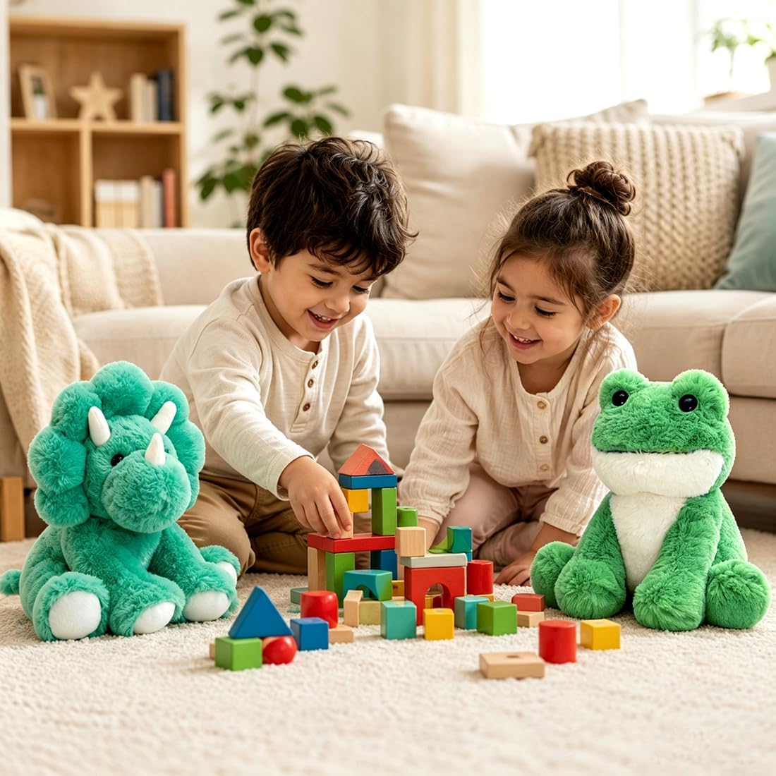 Weighted Stuffed Animals 2 lb Cute Green Grog Plush Toys, Hugging Pillow Stuffed Toys for Kids Adults(Frog) image 5