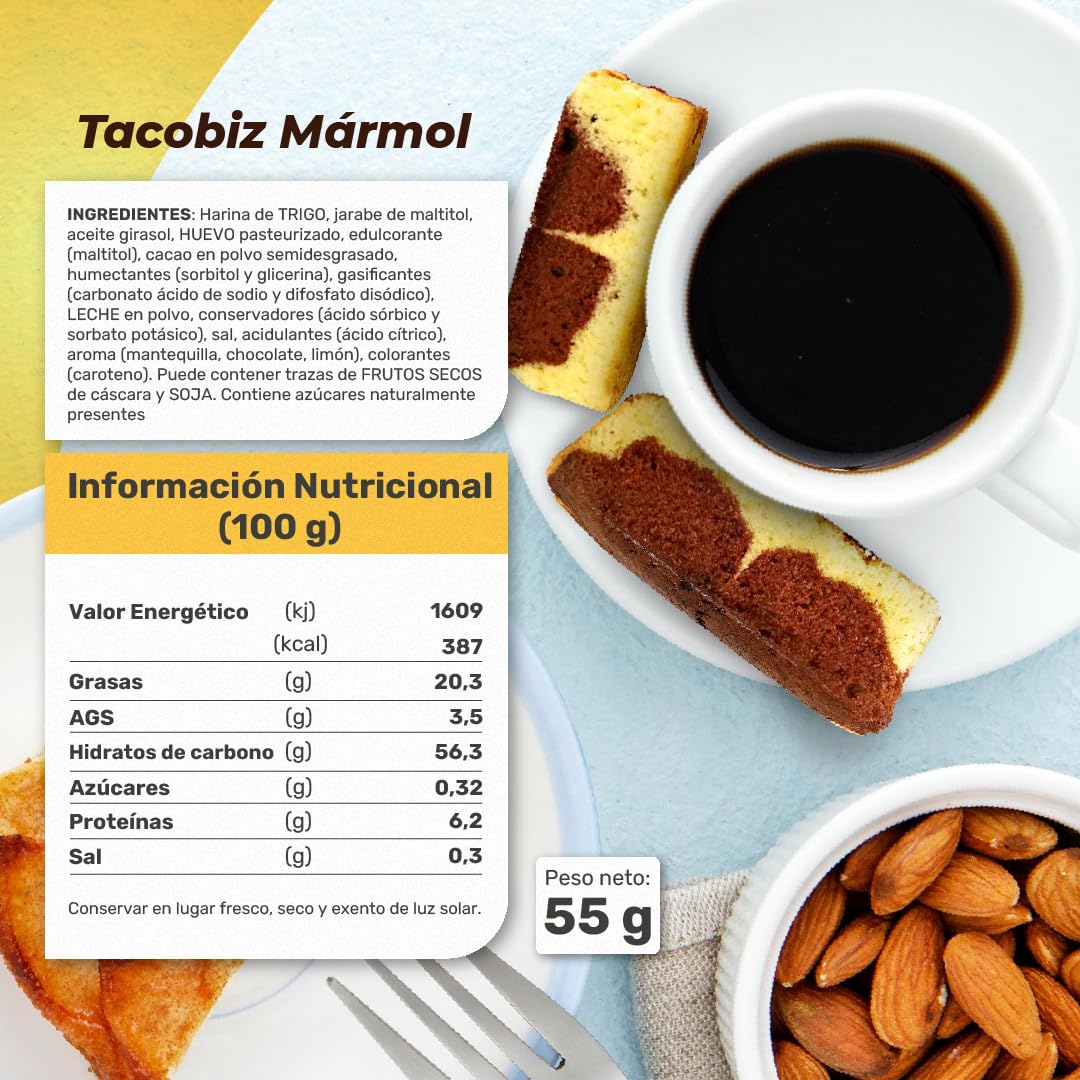 Gâteau Marbré au Chocolat Sans Sucre | 2kg | Idéal pour le goûter et le petit-déjeuner | Gâteau au Chocolat Sans Sucre