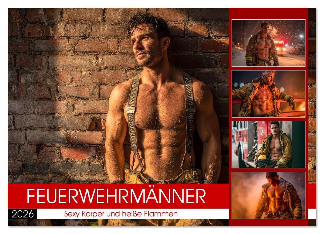 Feuerwehrmänner - Sexy Körper und heiße Flammen (Wandkalender 2026 DIN A3 quer), CALVENDO Monatskalender: Erotischer Männerkalender: Nackt, muskulös ... in Uniform und Einsatz (CALVENDO Erotik)