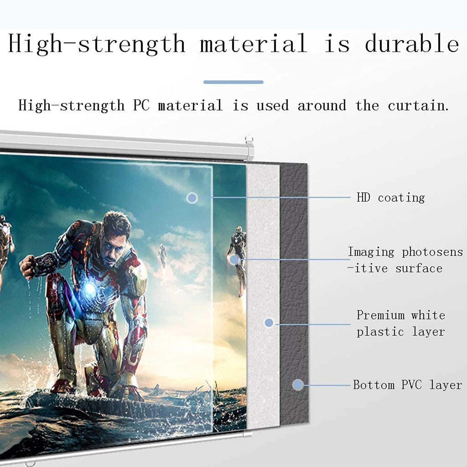 schermo di proiezione motorizzato, vivi il cinema a casa con lo schermo di proiezione motorizzato Full HD 3D da 60" - Schermo montabile a parete o a soffitto - con telecomando.