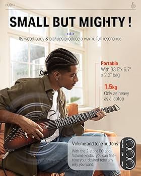 Amazon | Donner トラベルギター ヘッドレスギター イヤホン付きセット