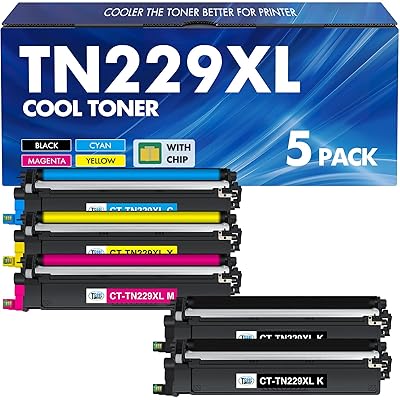 TN229 TN229XL 229XL MFC-L3780CDW Toner Cartridges 4 Pack: Compatible for Brother TN229XL TN229 TN 229 MFC-L3720CDW HL-L3220CDW HL-L3280CDW HL-L3300CDW HL-L3295CDW Printer 229XL Toner Cartridges
