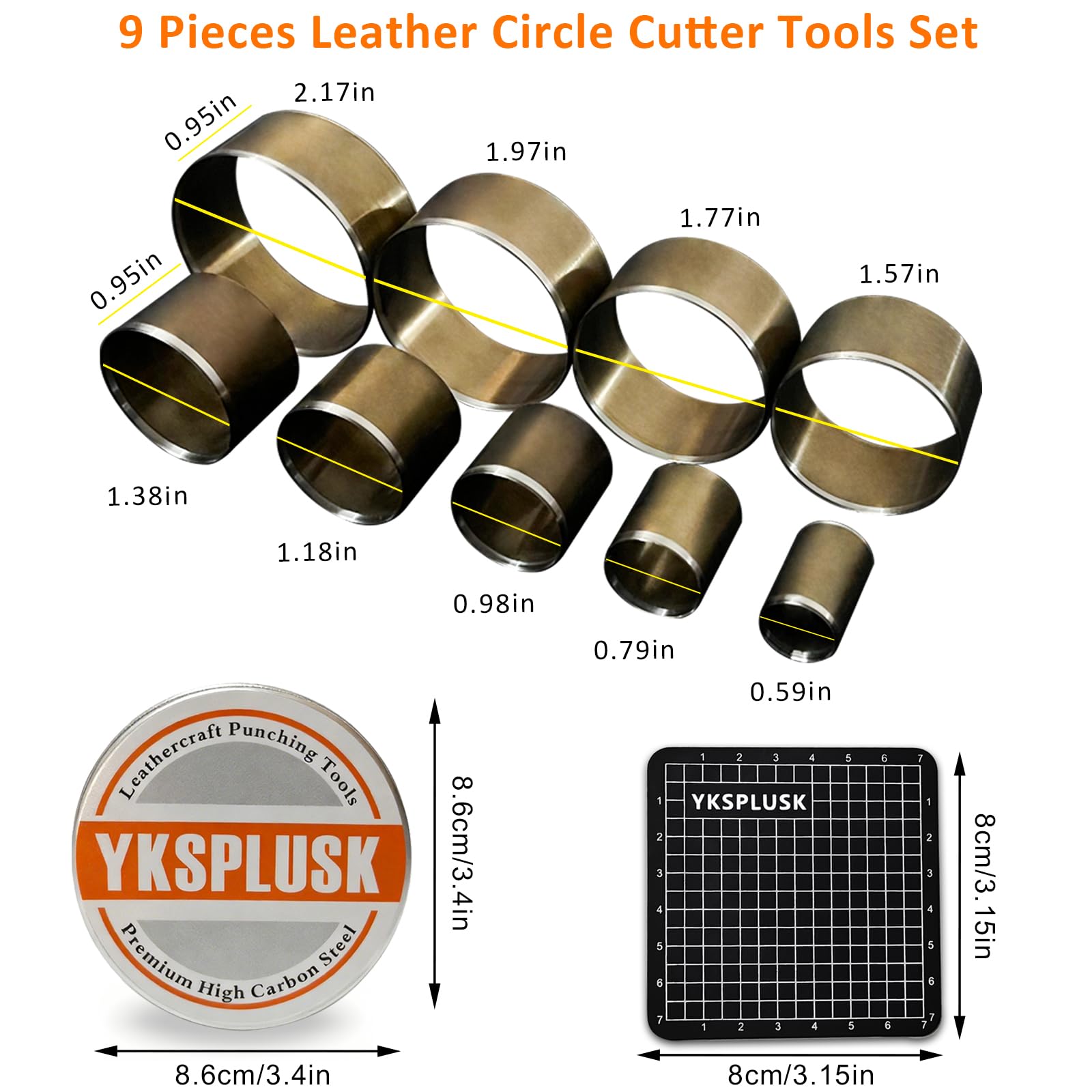 Amazon.co.jp: YKSPLUSK レザーサークルカッターツールセット 9ピース