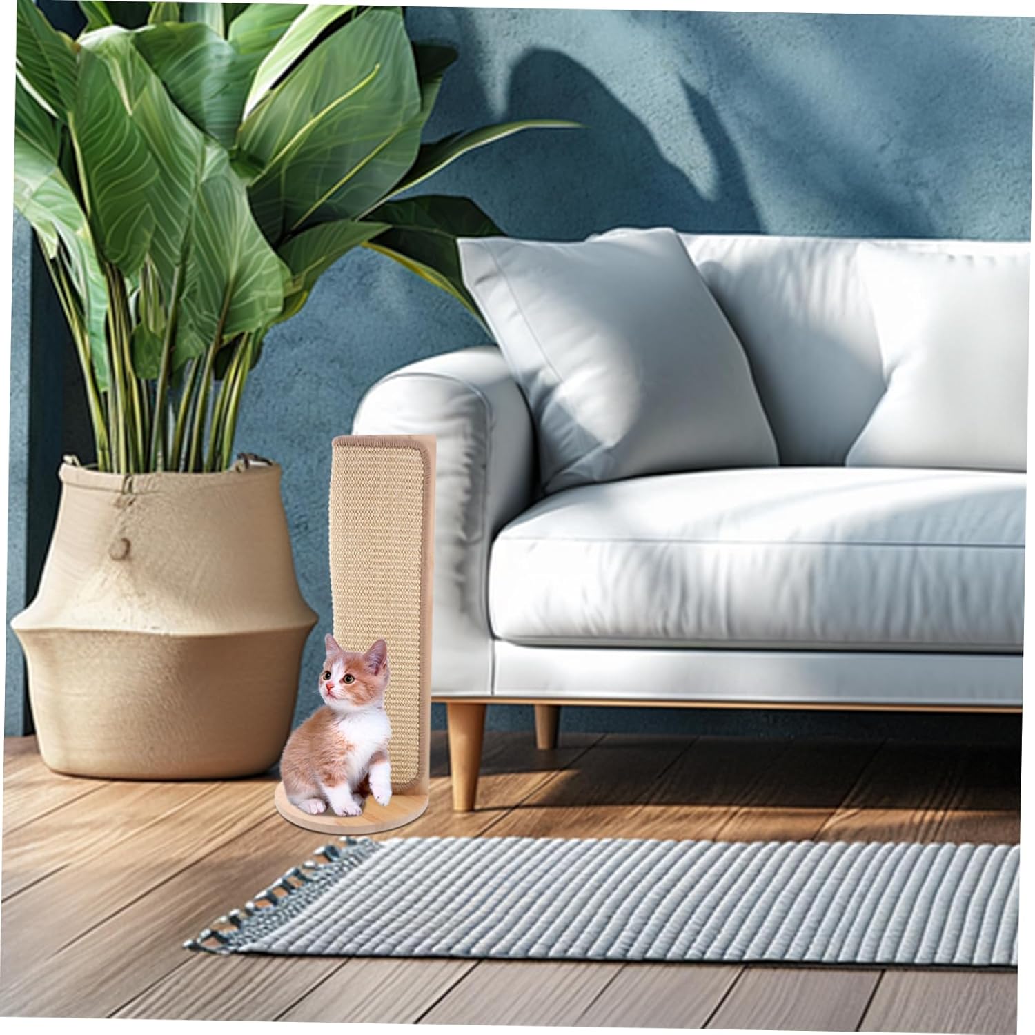 YARNOW Sisal Cat Scratch Mat Couch Corner Protectors Scratch Post for Sofa Sisal Corner Cat Scratcher Protector