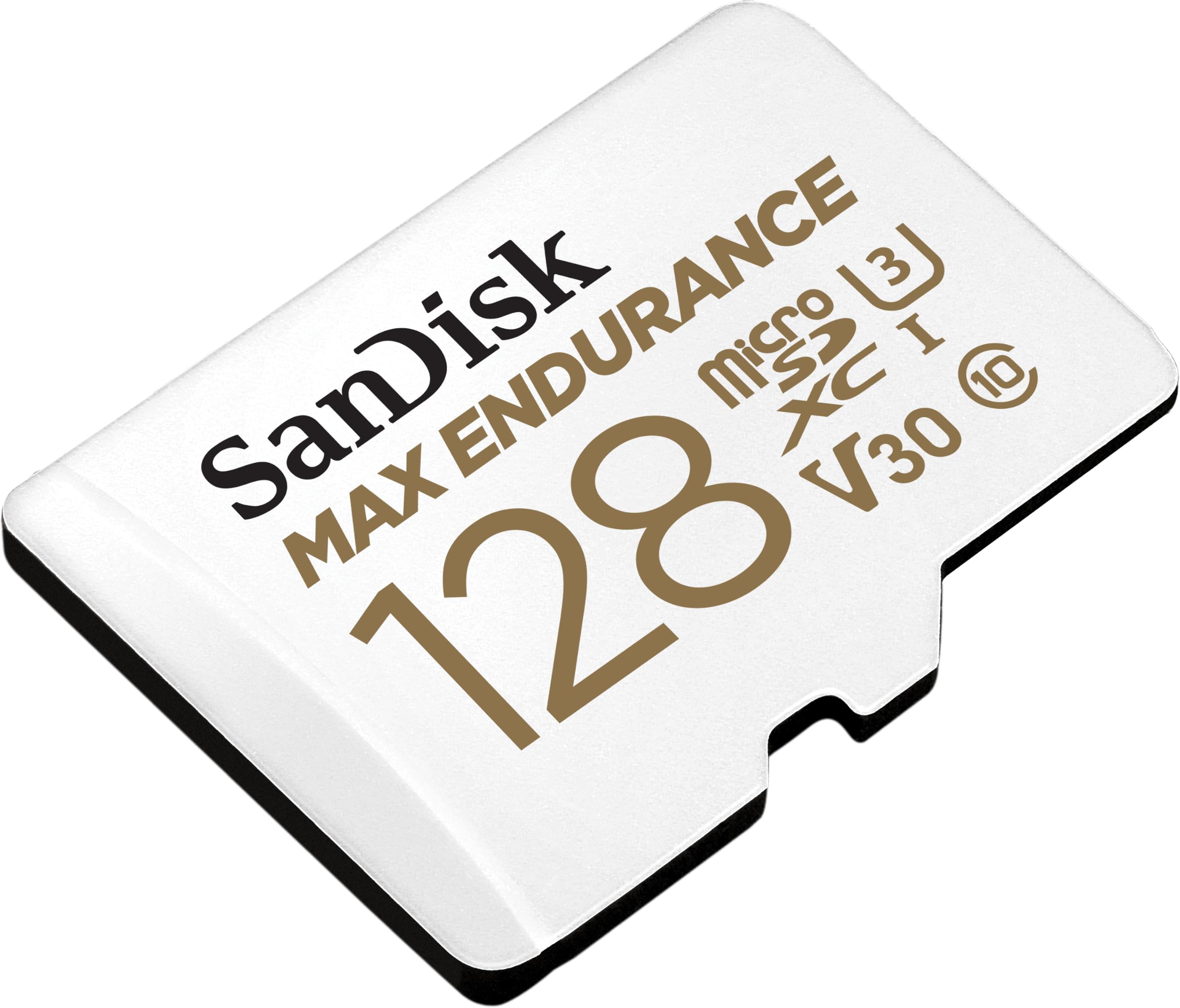 SanDisk MAX Endurance Video Monitoring for Dashcams & Home Monitoring 128 GB microSDXC Memory Card + SD Adaptor 60,000 Hours Endurance