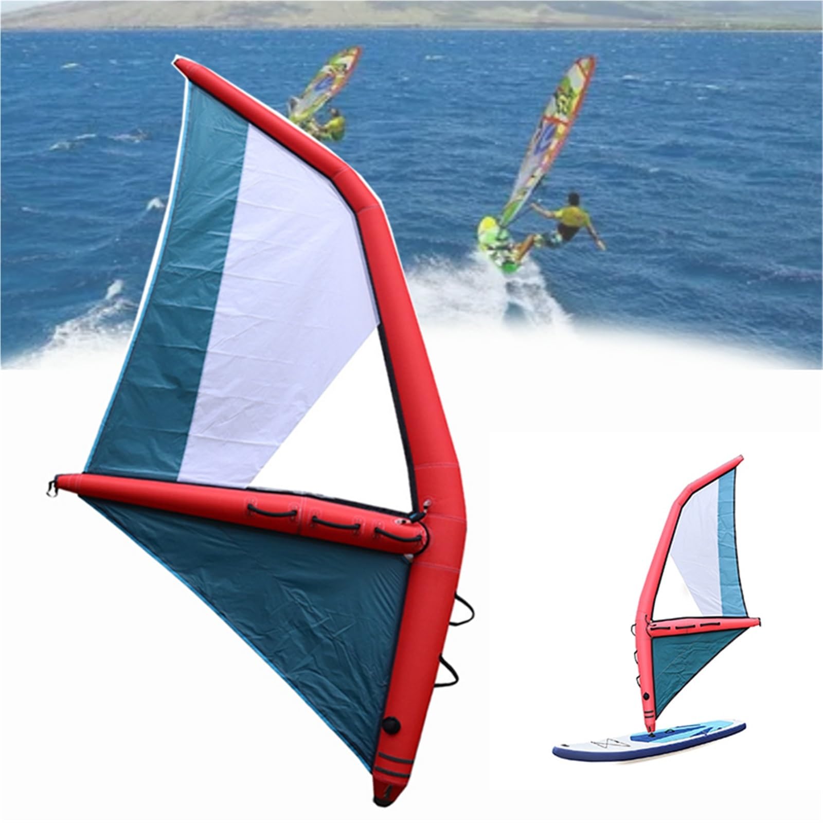 Premium Aufblasbarer Surfflügel Windflügel Handheld Folie Flügel Langlebig Wasserdicht Tragbar für Wing Foiling Kite Surfen SUP Board mit komplettem Zubehör Tragetasche