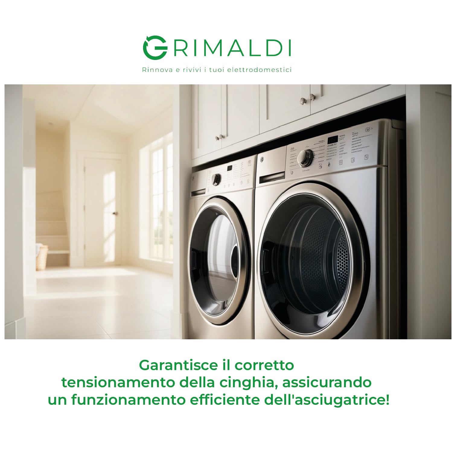 G GRIMALDI Puleggia Tendicinghia per Asciugatrice - Compatibile con Bosch, Siemens, Constructa, Neff, Balay, Profilo, Viva - Codice 00632045 (1)